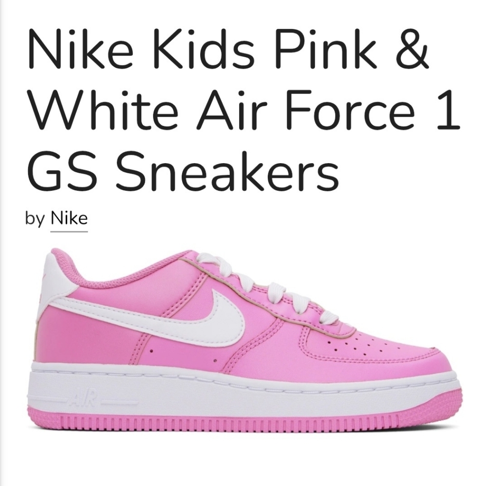 Nike Air Force 1 Low Playful Pink FV5948-600 7Y Womens Youth Shoes, Euro 40